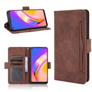 For OPPO A94 5G / Reno5Z 5G / F19 Pro+ 5G Skin Feel Calf Pattern Horizontal Flip Leather Case with Holder & Card Slots & Photo Frame(Brown) (OEM)