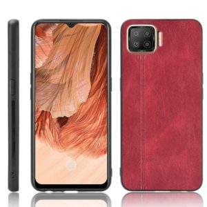 For OPPO F17/A73 Shockproof Sewing Cow Pattern Skin PC + PU + TPU Case(Red) (OEM)