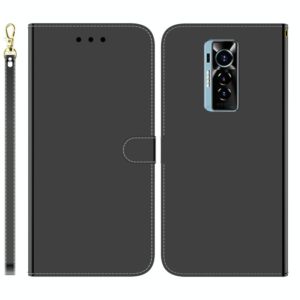 For Tecno Phantom X Imitated Mirror Surface Horizontal Flip Leather Phone Case(Black) (OEM)