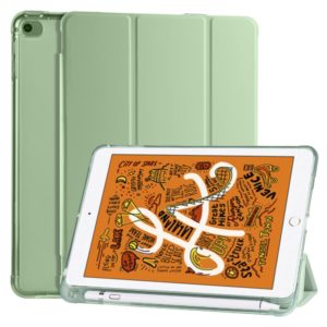 For iPad Mini 5 / Mini 4 3-folding Horizontal Flip PU Leather + Shockproof TPU Case with Holder & Pen Slot(Matcha Green) (OEM)
