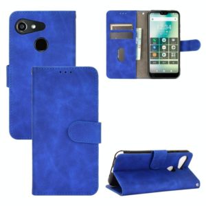 For Kyocera Gratina KYV48 Solid Color Skin Feel Magnetic Buckle Horizontal Flip Calf Texture PU Leather Case with Holder & Card Slots & Wallet(Blue) (OEM)