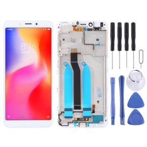 TFT LCD Screen for Xiaomi Redmi 6A / Redmi 6 Digitizer Full Assembly with Frame(White) (OEM)