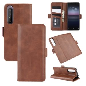 For Sony Xperia 1 II Dual-side Magnetic Buckle Horizontal Flip Leather Case with Holder & Card Slots & Wallet(Brown) (OEM)