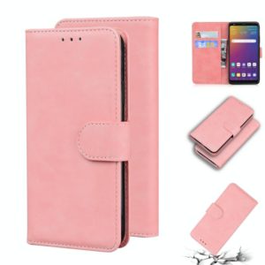 For LG Stylo 5 Skin Feel Pure Color Flip Leather Phone Case(Pink) (OEM)