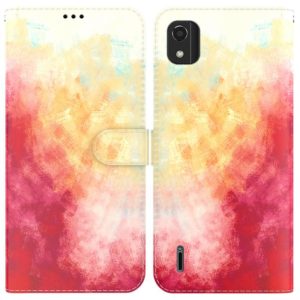For Nokia C2 2nd Edition Watercolor Pattern Horizontal Flip Leather Phone Case(Spring Cherry) (OEM)