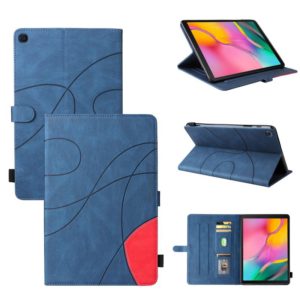 For Samsung Galaxy Tab A 10.1 (2019) T510 Dual-color Splicing Horizontal Flip PU Leather Case with Holder & Card Slots & Sleep / Wake-up Function(Blue) (OEM)