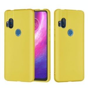 For Motorola Moto One Hyper Solid Color Liquid Silicone Dropproof Full Coverage Protective Case(Yellow) (OEM)