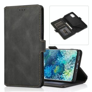 For Samsung Galaxy S20 5G Retro Magnetic Closing Clasp Horizontal Flip Leather Case with Holder & Card Slots & Photo Frame & Wallet(Black) (OEM)