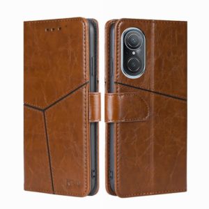 For Huawei Nova 9 SE 4G Geometric Stitching Horizontal Flip Leather Phone Case(Light Brown) (OEM)