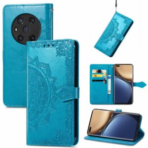 For Honor Magic3 Mandala Flower Embossed Flip Leather Phone Case(Blue) (OEM)