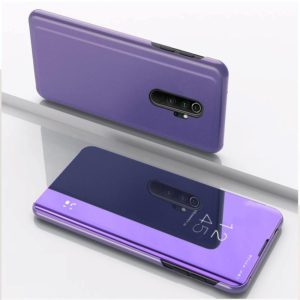 For Xiaomi Redmi 9 Plated Mirror Horizontal Flip Leather Case with Holder(Purple Blue) (OEM)