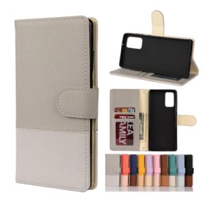 For Samsung Galaxy Note20 Ultra Color Splicing Horizontal Flip Leather Case with Holder & Card Slots & Wallet & Photo Frame(Grey) (OEM)