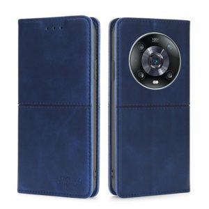 For Honor Magic4 Pro Cow Texture Magnetic Horizontal Flip Leather Phone Case(Blue) (OEM)