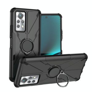 For Infinix Note 11 Pro Armor Bear Shockproof PC + TPU Phone Case with Ring Holder(Black) (OEM)