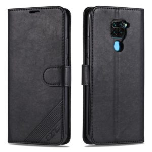 For Xiaomi Redmi 10X 4G / Note 9 AZNS Sheepskin Texture Horizontal Flip Leather Case with Holder & Card Slots & Wallet(Black) (AZNS) (OEM)