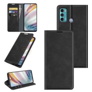 For Motorola Moto G60/G40 Fusion Retro-skin Business Magnetic Suction Leather Case with Holder & Card Slots & Wallet(Black) (OEM)