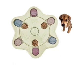 Pet Toy Dog Food Turntable Eating Puzzle Anti-Smashing Dog Bowl Supplies, Style:Hexagon Style(Green) (OEM)
