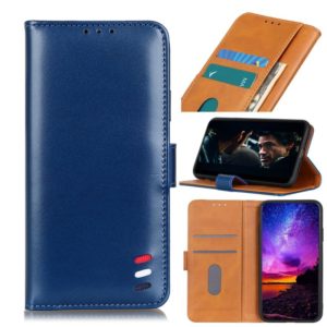 For Google Pixel 5A 5G 3-Color Pearl Texture Magnetic Buckle Horizontal Flip PU Leather Case with Card Slots & Wallet & Holder(Blue) (OEM)