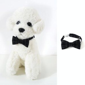 Pet Sub-Bow Tie Adjustable Cat Dog Collar Accessories, Style:Bowknot, Size:S 17-32cm(Black) (OEM)