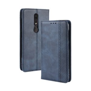 Magnetic Buckle Retro Crazy Horse Texture Horizontal Flip Leather Case for Nokia 4.2, with Holder & Card Slots & Photo Frame(Blue) (OEM)