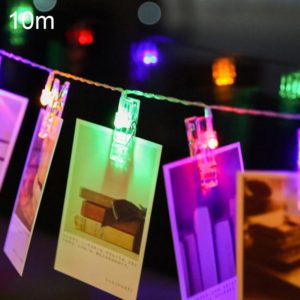10m Photo Clip LED Fairy String Light, 80 LEDs 3 x AA Batteries Box Chains Lamp Decorative Light for Home Hanging Pictures, DIY Party, Wedding, Christmas Decoration (OEM)