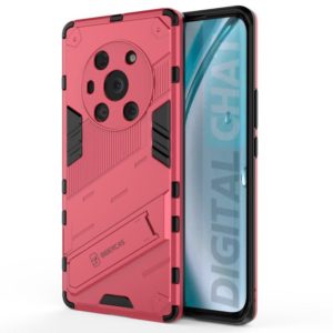 For Honor Magic3 Punk Armor 2 in 1 PC + TPU Shockproof Case with Invisible Holder(Light Red) (OEM)