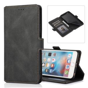 For iPhone 6 Plus Retro Magnetic Closing Clasp Horizontal Flip Leather Case with Holder & Card Slots & Photo Frame & Wallet(Black) (OEM)