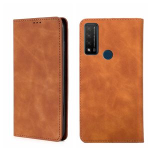 For TCL 20 R 5G/Bremen/20AX 5G Skin Feel Magnetic Horizontal Flip Leather Phone Case(Light Brown) (OEM)