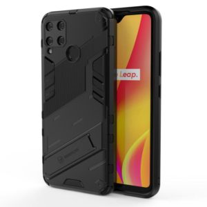 For OPPO Realme C15 Punk Armor 2 in 1 PC + TPU Shockproof Case with Invisible Holder(Black) (OEM)