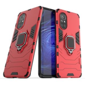For Huawei Nova 8 5G PC + TPU Shockproof Protective Case with Magnetic Ring Holder(Red) (OEM)