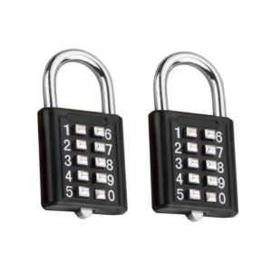 2 PCS 10-Bit Button Password Lock Cabinet Door Tool Box Button Padlock(Black) (OEM)