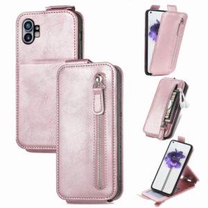 For Nothing Phone 1 Zipper Wallet Vertical Flip Leather Phone Case(Pink) (OEM)