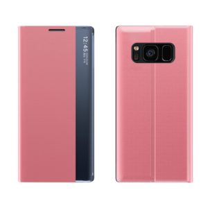 For Samsung Galaxy S10 Plus Plain Texture Cloth Attraction Flip Holder Leather Phone Case(Pink) (OEM)