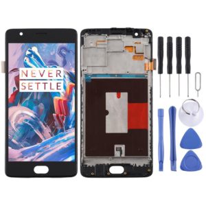 For OnePlus 3 / 3T A3000 A3010 TFT Material LCD Screen and Digitizer Full Assembly with Frame (Black) (OEM)