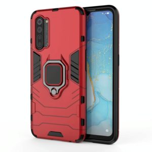 For OPPO Reno3 PC + TPU Shockproof Protective Case with Magnetic Ring Holder(Red) (OEM)