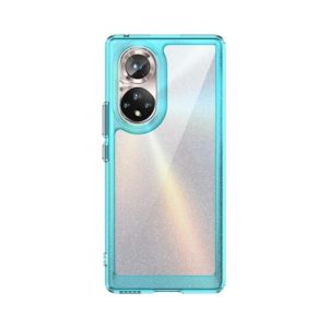 For Honor 50 Pro Colorful Series Acrylic + TPU Phone Case(Transparent Blue) (OEM)