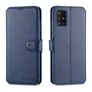 For Samsung Galaxy A71 AZNS Calf Texture Horizontal Flip Leather Case, with Holder & Card Slots & Wallet & Photo Frame(Blue) (AZNS) (OEM)