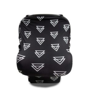 Multifunctional Enlarged Stroller Windshield Breastfeeding Towel Baby Seat Cover(Black Triangle) (OEM)
