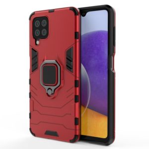 For Samsung Galaxy A22 4G Shockproof PC + TPU Protective Case with Magnetic Ring Holder(Red) (OEM)