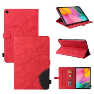 For Samsung Galaxy Tab A 10.1 (2019) T510 Dual-color Splicing Horizontal Flip PU Leather Case with Holder & Card Slots & Sleep / Wake-up Function(Red) (OEM)