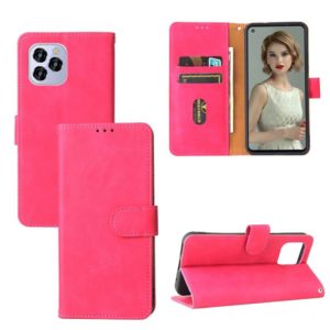 Solid Color Skin Feel Magnetic Buckle Horizontal Flip Calf Texture PU Leather Case with Holder & Card Slots & Wallet For Oukitel C21 Pro(Rose Red) (OEM)