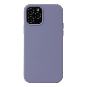 For iPhone 12 mini Solid Color Liquid Silicone Shockproof Protective Case(Lavender Grey) (OEM)