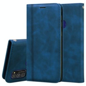For Samsung Galaxy M21 Frosted Business Magnetic Horizontal Flip PU Leather Case with Holder & Card Slot & Lanyard(Blue) (OEM)