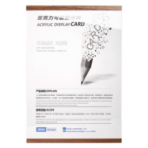 A4 Horizontal Cork Board Acrylic Magnetic Display Frame Wall Hanging Display Card (OEM)