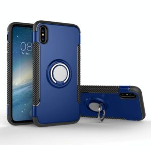 For iPhone X / XS Magnetic 360 Degree Rotation Ring Armor Protective Case(Blue) (OEM)