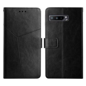 For Asus ROG Phone 3 Y Stitching Horizontal Flip Leather Phone Case(Black) (OEM)