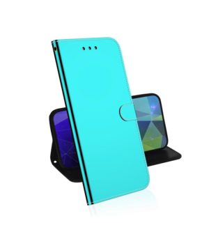 For LG Velvet Lmitated Mirror Surface Horizontal Flip Leather Case with Holder & Card Slots & Wallet & Lanyard(Mint Green) (OEM)