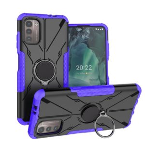 For Nokia G21 Armor Bear Shockproof PC + TPU Phone Case with Ring(Purple) (OEM)