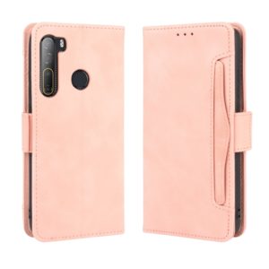 For HTC Desire 20 Pro Wallet Style Skin Feel Calf Pattern Leather Case ，with Separate Card Slot(Pink) (OEM)