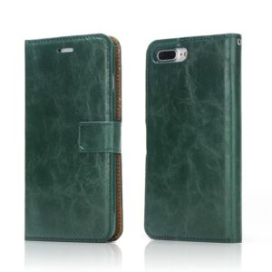 Crazy Horse Texture Detachable Magnetic Back Cover Horizontal Flip Leather Case with Holder & Card Slots & Photo Frame & Wallet For iPhone 8 Plus / 7 Plus(Green) (OEM)
